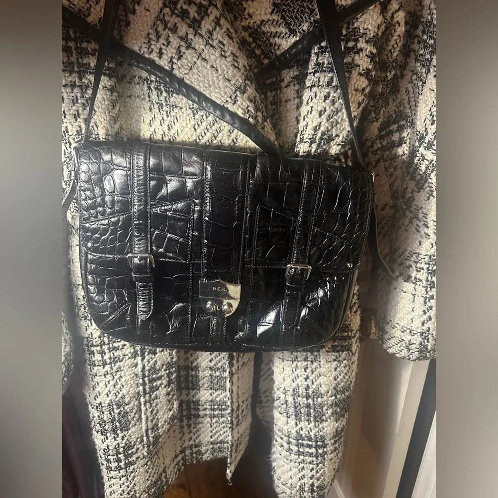 Classic Ralph Lauren crossbody leather bag w/croc-embossed detailing - Picture 2 of 13